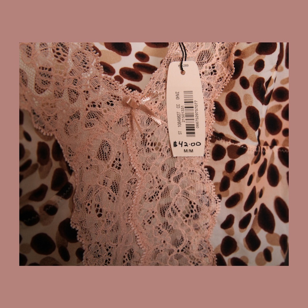 Victoria's Secret Animal Print & Pink Lace Slip - Picture 7 of 7
